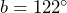 b=122^\circ