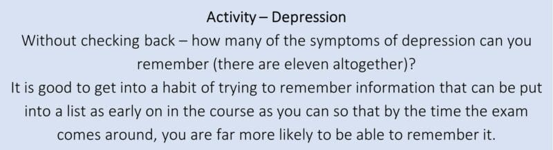 Activity – Depression Activity – Depression
