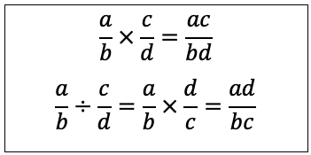 Dividing and multiplying fractions