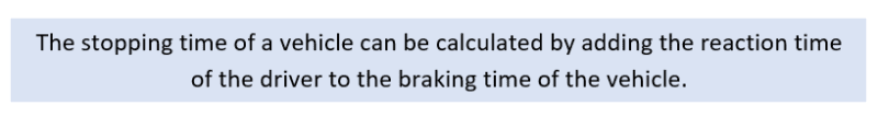 Stopping time of a vehicle