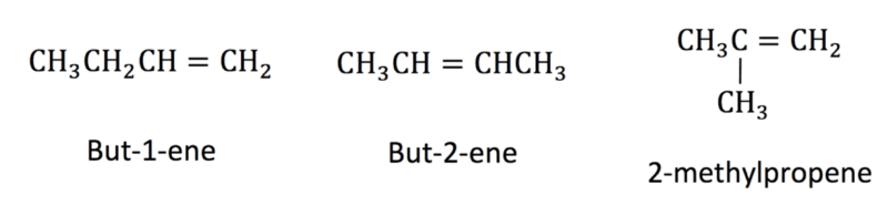 Structural isomerism of alkenes